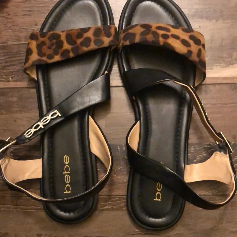 Bebe Leopard print sandals - Picture 1 of 3